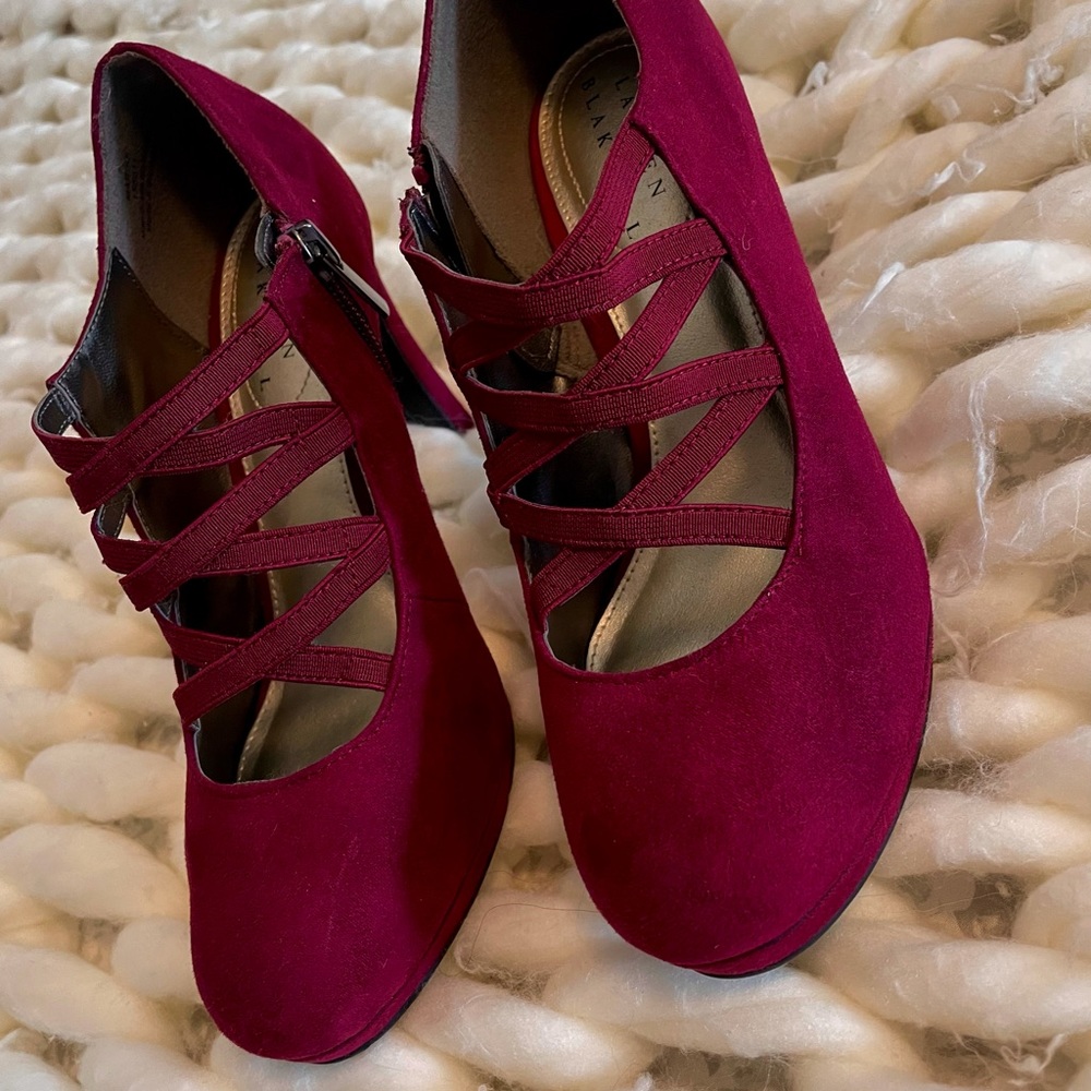 Lauren Blackwell- suede heels Brand new!